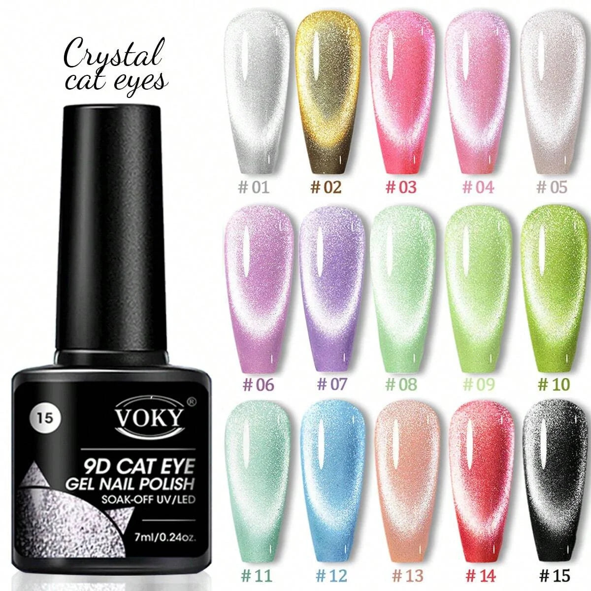 Set esmaltes de uñas magnéticas 6pc