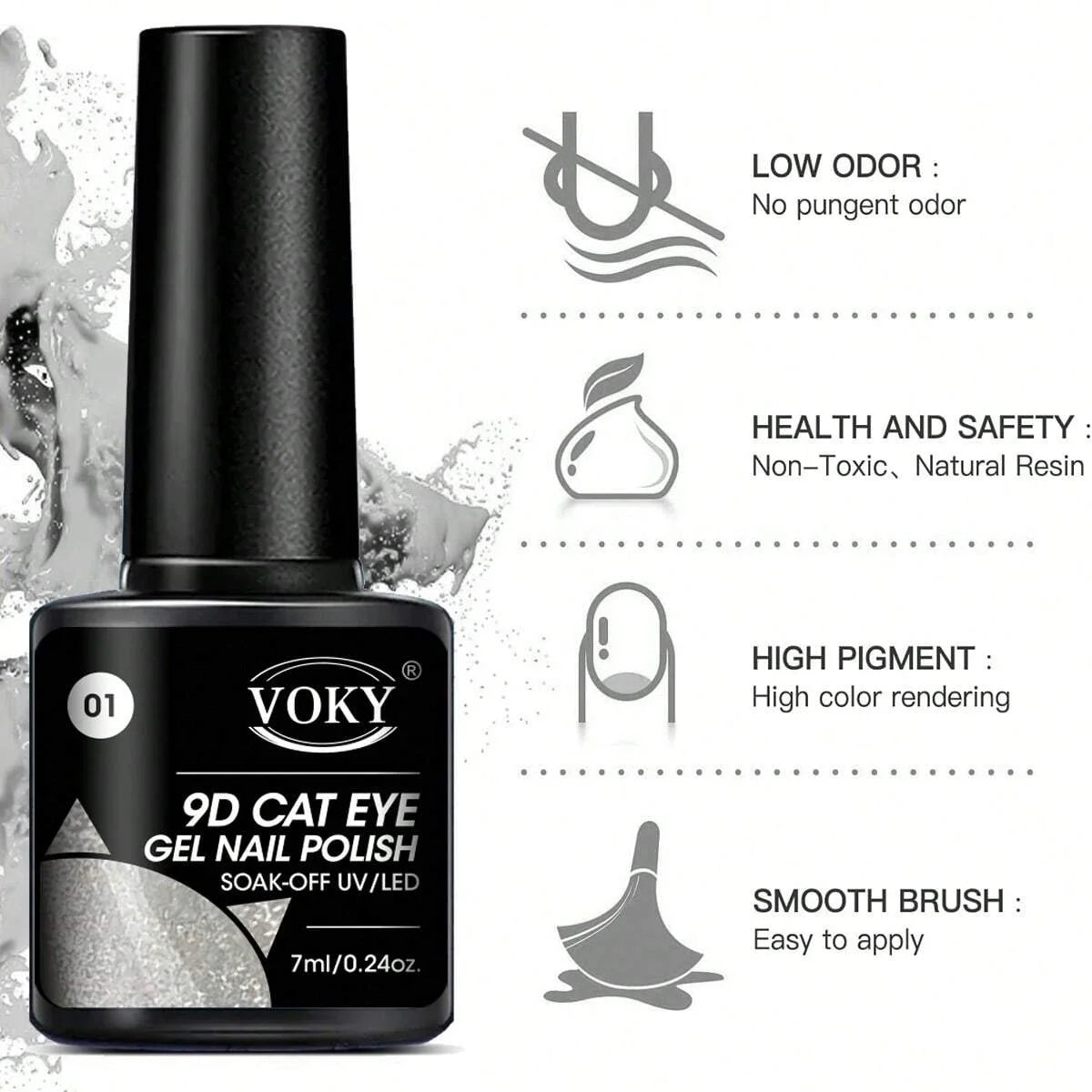 Set esmaltes de uñas magnéticas 6pc