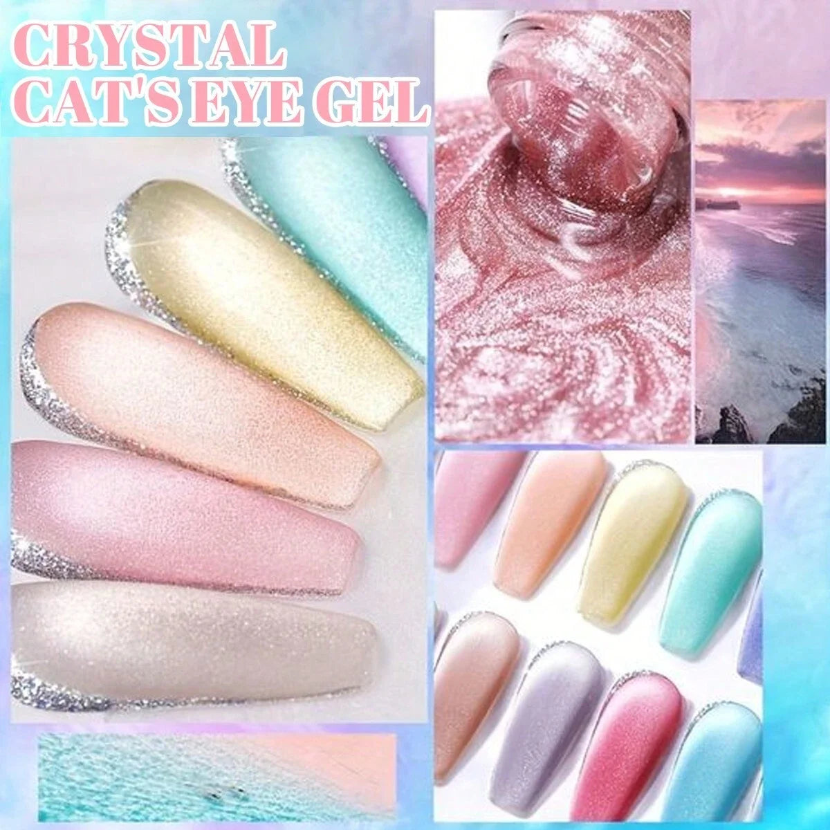 Set esmaltes de uñas magnéticas 6pc