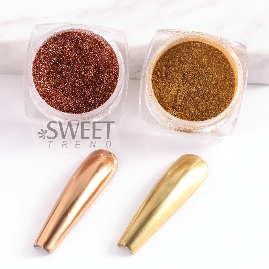 Polvo espejo mágico para uñas 2pcs