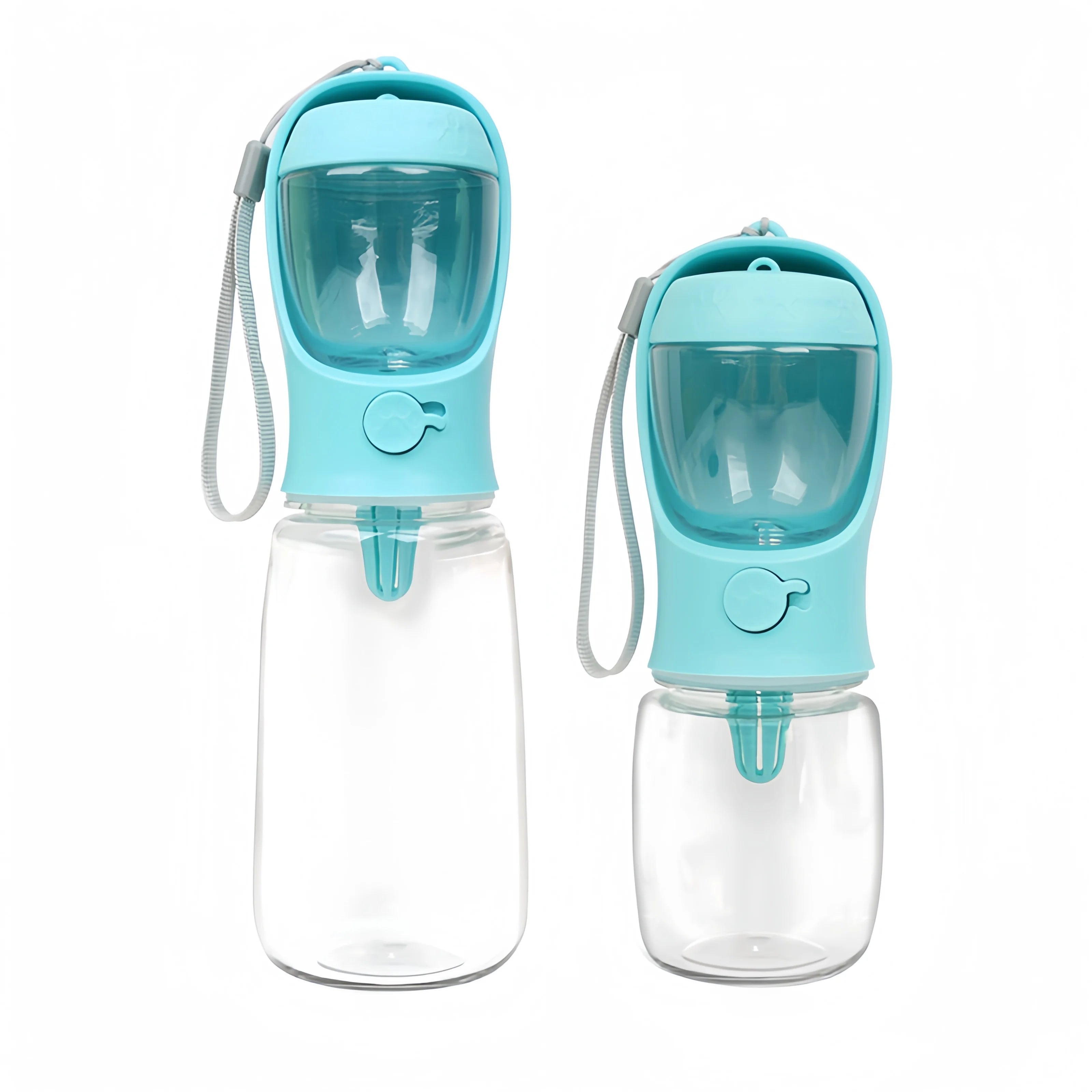 Botella de agua portátil para mascotas con almacenamiento de alimento