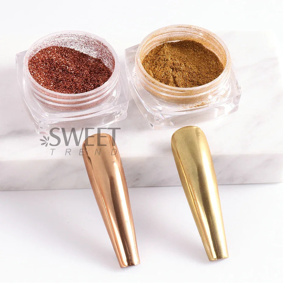 Polvo espejo mágico para uñas 2pcs