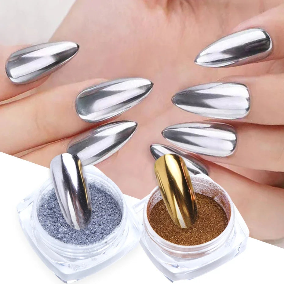 Polvo espejo mágico para uñas 2pcs