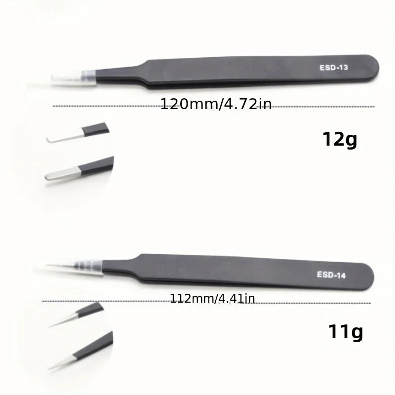 Set pinzas antiestáticas uñas